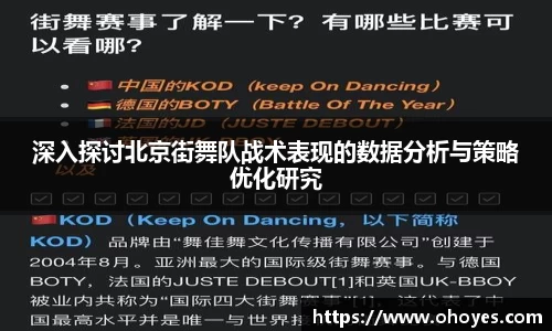 深入探讨北京街舞队战术表现的数据分析与策略优化研究