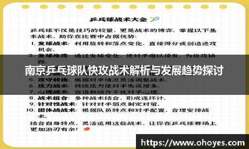 南京乒乓球队快攻战术解析与发展趋势探讨