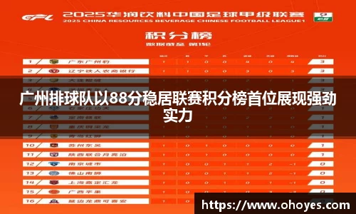 广州排球队以88分稳居联赛积分榜首位展现强劲实力